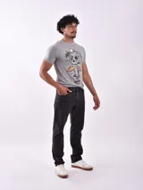Pantalón de jean negro de corte recto.