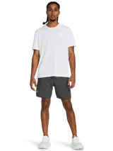 Short de running Under Armour Launch 7 2N1, color azul con detalles en celeste.