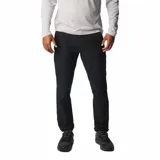 Pantalón negro de corte recto, con bolsillos laterales y traseros con cierre. Fabricado con tejido elástico en dos direcciones, con protección solar UPF 50 y repelente al agua y las manchas. Rodillas articuladas, detalles reflectantes y trabilla multifuncional.