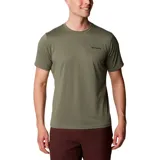 Remera deportiva Columbia Hike Crew color borgoña, de corte clásico y manga corta, con logo estampado en el pecho. Confeccionada en poliéster con tecnología Omni-Wick para absorción de la humedad y control de olores.