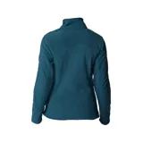 Campera Columbia Fast Trek II de microfibra color azul petróleo, con cierre frontal completo, cuello alto, bolsillos laterales con cierre y bolsillo de seguridad con cierre en la manga izquierda.