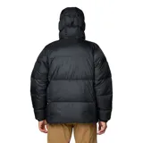 Campera puffer negra marca Columbia, con capucha ajustable, cierre frontal con cremallera, bolsillos laterales con cremallera, puños elásticos y aislamiento Thermarator™.