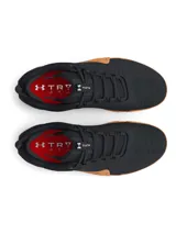 Zapatillas de entrenamiento Under Armour Tribase Reign 6, color negro con suela marrón.