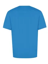 Remera celeste de algodón orgánico, corte regular fit, con cuello redondo y bolsillo en el pecho con logo bordado de la marca.