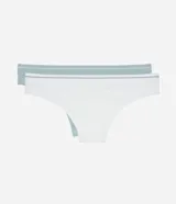 Kit de dos bombachas bikini sin costuras, texturizadas, de lycra y tiro medio.