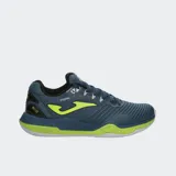 Championes de tenis Joma Point Men 2517, color azul con detalles en amarillo y suela blanca.