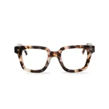 Armazones de anteojos en diseño de carey con forma geométrica y tendencia oversized.