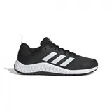 Championes Adidas Everyset Trainer negros con detalles blancos, ideales para entrenamiento.