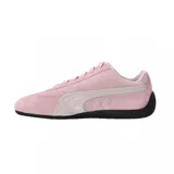 Zapatillas Puma Speedcat OG grises con detalles en blanco y dorado.
