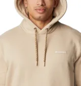 Canguro Columbia color beige, con capucha ajustable con cordón, bolsillo tipo canguro y logo de la marca bordado en el pecho.