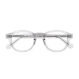 Anteojos de eco acetato transparentes, de forma redonda.