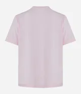 Blusa roja de viscosa con escote en V y corazones metalizados aplicados.