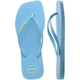 Ojotas Havaianas Slim Square Logo Pop color fucsia, con logo en las tiras.