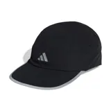 Gorro plegable de running en color negro, con tecnología HEAT.RDY y paneles de malla para ventilación.