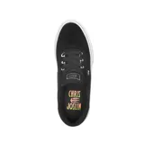Championes de skate Etnies Joslin Vulc, color negro con detalles en blanco y suela de goma color caramelo.