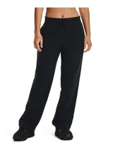 Pantalón de jogging Under Armour RVL Fleece negro, de corte recto y tiro alto, con cintura elástica ajustable con cordón.