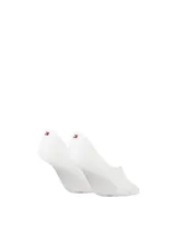 Pack de dos pares de medias tobilleras blancas de algodón, poliamida y elastano, con logo de Tommy Hilfiger bordado en el talón.
