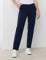 Pantalón jogger blanco de algodón con pretina elastizada.