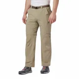 Pantalón de senderismo convertible en short, color beige, con cinturón ajustable, múltiples bolsillos y protección solar FPU 50. Fabricado con materiales reciclados y tecnología hidroabsorbente Omni-Wick.