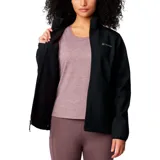 Campera softshell negra marca Columbia, modelo Kruser Ridge III, para mujer. Liviana, resistente al viento y repelente al agua.