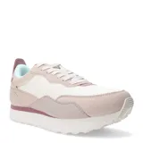 Championes Topper Temple color beige con detalles en blanco y suela alta.