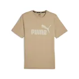Remera Puma color beige con logo estampado en blanco en el frente.