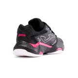 Championes deportivos Joma Master 1000 Lady, color negro con detalles en fucsia y suela blanca. Recomendados para pádel y tenis.