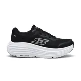 Championes para correr Skechers Max Cushioning Endeavour, color negro con detalles en blanco. Capellada de malla con superposiciones sintéticas, plantilla Air-Cooled Goga Mat, amortiguación Soft Stride y entresuela Ultra Light.