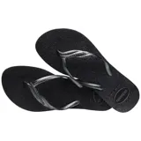 Sandalias Havaianas modelo Fantasia Gloss, color negro con detalles en gris.