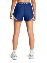 Short deportivo Under Armour Play Up 3.0 color lila con cintura elástica con logo y calza interior blanca.