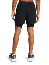 Short de running Under Armour Launch 5 2N1, color negro con logo blanco.