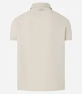 Polo de hombre color verde claro con efecto lavado, cuello polo y manga corta. Presenta un escote en V en la abertura del cuello.