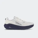 Championes de running Altra FWD VIA, color blanco con suela azul marino.
