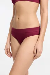 Bombacha de bikini blanca de punto canalé.