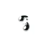 Aros plateados con forma de gota, de acero quirúrgico.