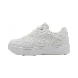 Zapatillas Panama Jack de cuero color blanco, con detalles en rosa y beige.