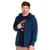 Buzo de fleece con capucha, en color gris con logotipo de Caterpillar impreso en la manga y bordado en el bolsillo.