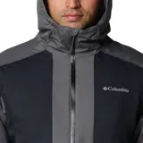 Campera Columbia Point Park II para hombre, color gris y negro, impermeable y transpirable con tecnología Omni-Tech, aislante térmico reflectante Omni-Heat, capucha ajustable, bolsillos laterales con cremallera, puños ajustables y dobladillo ajustable con ceñidor.