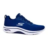 Championes Skechers Go Walk Arch Fit 2.0, color azul marino, con capellada de malla técnica, cordones, plantilla Arch Fit extraíble con soporte en el arco plantar certificado por podólogos, amortiguación ULTRA GO ligera y Comfort Pillar Technology.