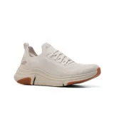 Championes deportivos Skechers Bobs Sport Sparrow Flex, color crema con suela marrón. Capellada de tejido técnico con cordones elásticos y plantilla acolchada Skechers Memory Foam.