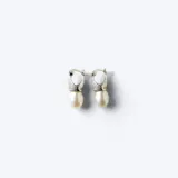 Aros colgantes de plata 925 con perlas de río.