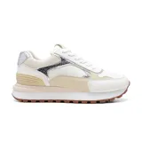 Championes deportivos American Sport Pam, color blanco con detalles en beige y plateado.