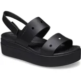 Sandalias Crocs Brooklyn negras con plataforma, dos tiras en el empeine y tira trasera ajustable.