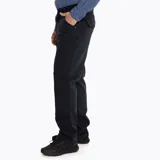 Pantalón negro de algodón canvas con spandex, corte regular, cierre con botón y cremallera, dos bolsillos laterales abiertos y dos bolsillos traseros con cierre de parche.