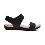 Sandalia negra de diseño casual con tiras ajustables, ideal para el uso diario.