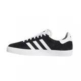 Championes Adidas Gazelle ADV negros con detalles en blanco y dorado.