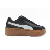 Championes Puma Club II Era Platform para mujer, color negro con detalles en blanco y suela marrón.