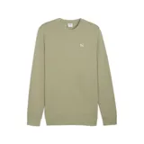 Buzo Puma color verde oliva, de corte clásico, cuello redondo y manga larga. Presenta logo de la marca bordado en el pecho.