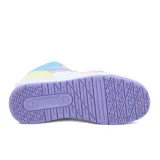 Championes de caña alta Avia Pilia, con diseño multicolor en tonos pastel: blanco, rosa, lila, celeste y amarillo.