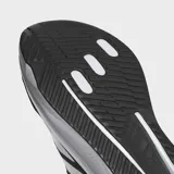 Championes de running Adidas Duramo SL 2, color negro con tres franjas blancas características en los laterales. Poseen entresuela blanca con tecnología LIGHTMOTION y suela negra con tecnología Adiwear.